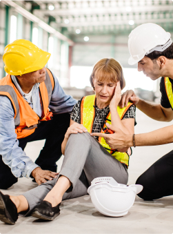 A person with a bandaged arm, representing employee injuries not covered by GLI.